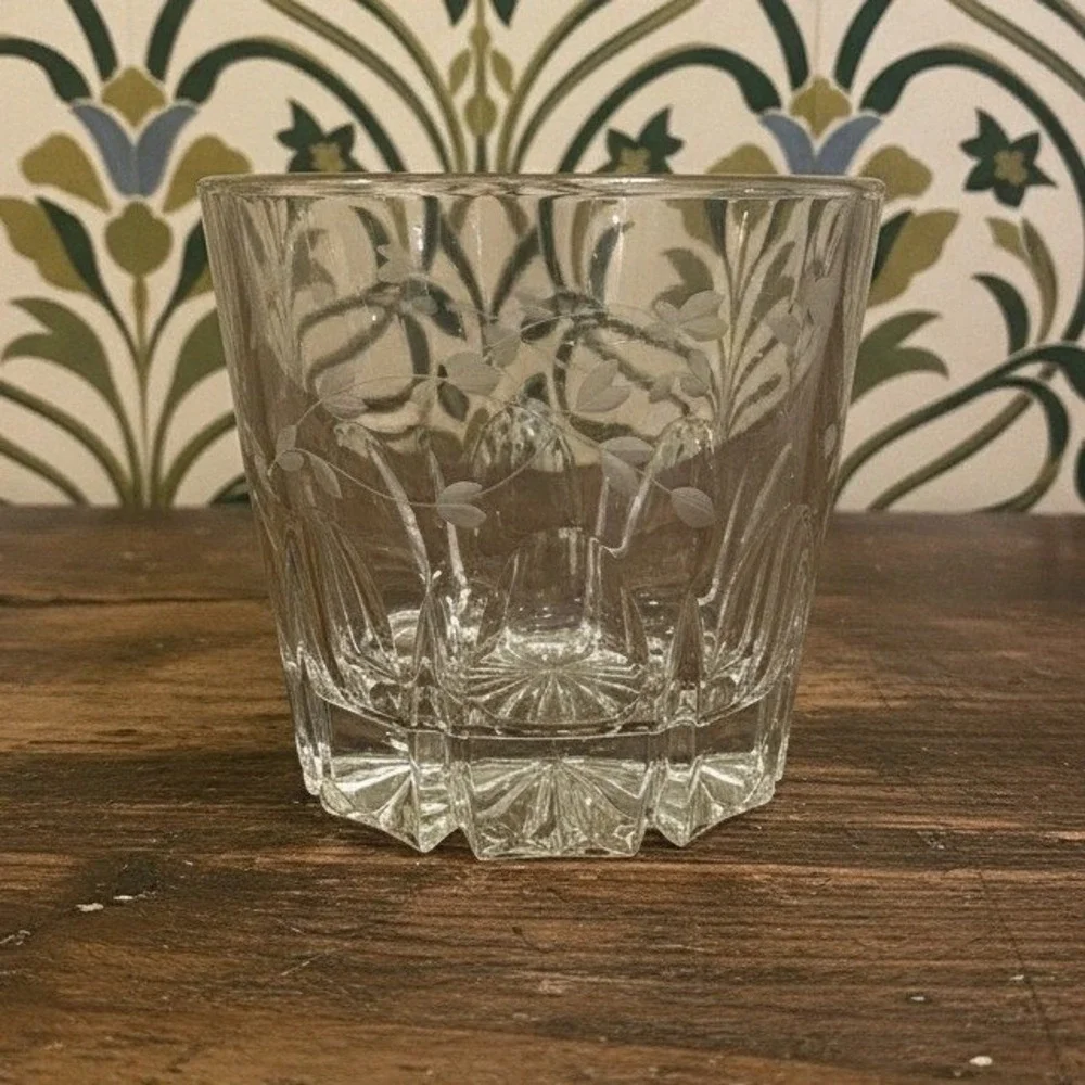 Princess House‎ Heritage Crystal Ice Bucket, Etched Floral Serving Bowl, Barware